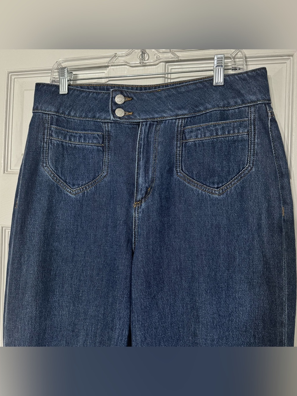Loft Patch Pocket Wide Leg High Rise Trouser Jeans NWOT - Picture 3 of 9